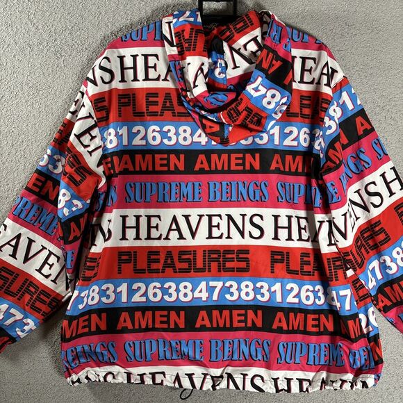Forever 21 Windbreaker Size M All Over Print Colorful AOP Pleasure Heavens - Picture 10 of 11